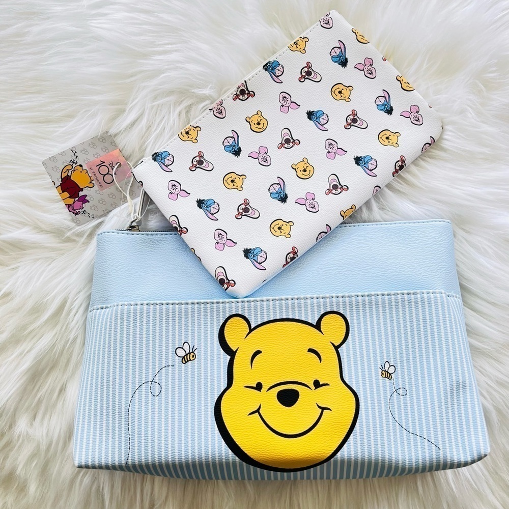 Disney 100th Anniversary Winnie The Pooh Makeup Bag with Removable Pouch Bag